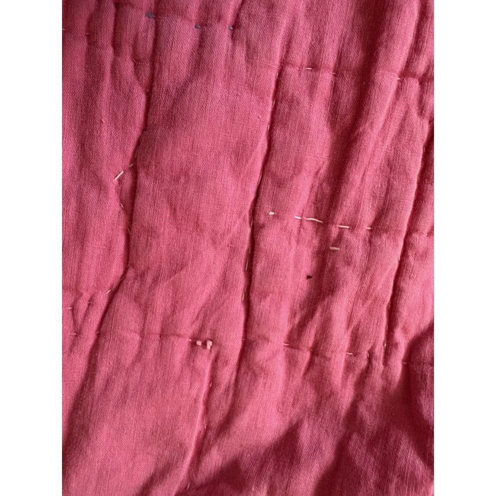Vintage Baby Quilt Bunny Birds Owl Farmhouse Embroidered Hand Stitched Hearts
